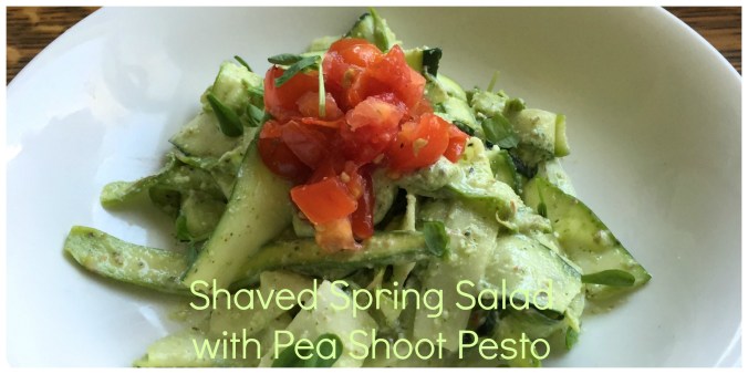 pea shoot pesto salad header